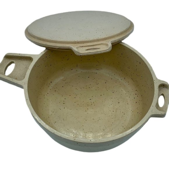 Vintage Littonware Microwave Cookware 2 Cup Round Bowl with Lid 39278 Tan Food - Picture 4 of 7